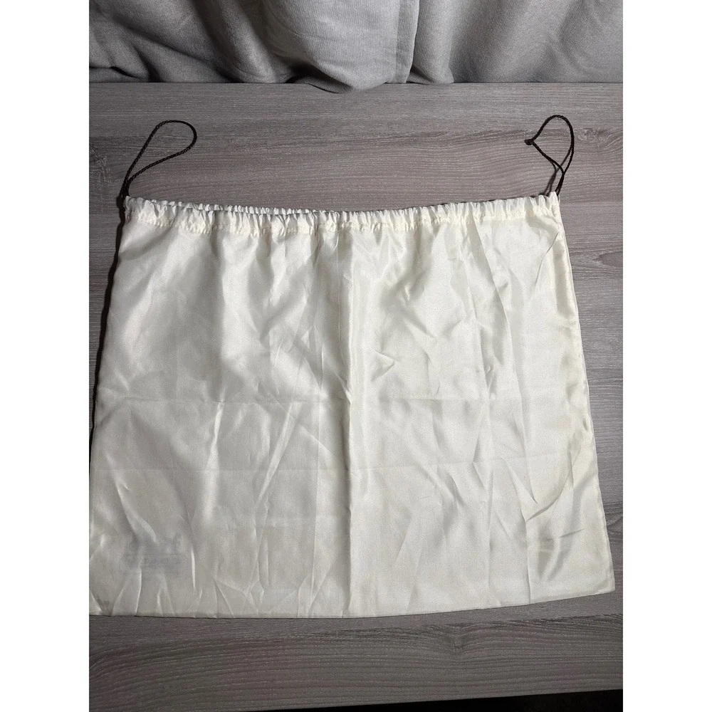 Coach Large Cream White Satin Drawstring Dust Bag Logo Storage Cover Designer